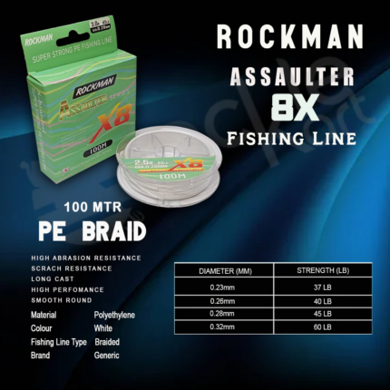 ROCKMAN ASSAULTER 8X BRAIDED LINE 100 MTR